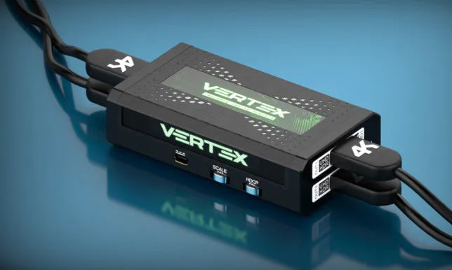 HDfury Vertex 2x2 HDMI-matrix med indbygget scaler og formatkonverter, tilsluttet med 4K HDMI-kabler