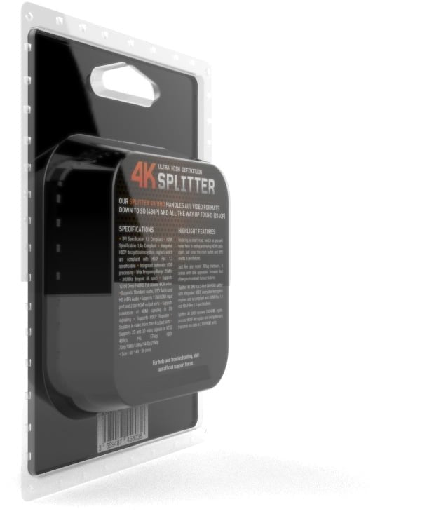 HDfury Splitter 4K UHD - HDMI-splitter med 1 indgang og 2 udgange